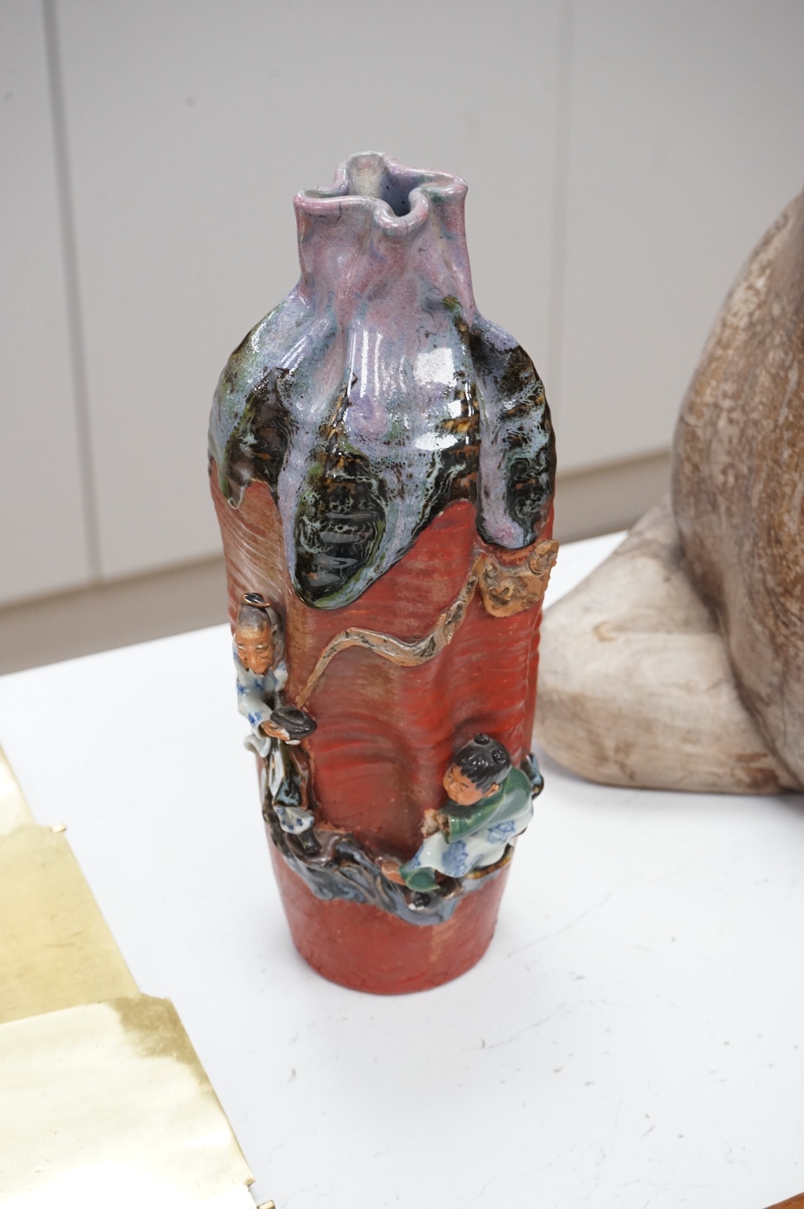 A Japanese Sumida pottery vase, 31cm high